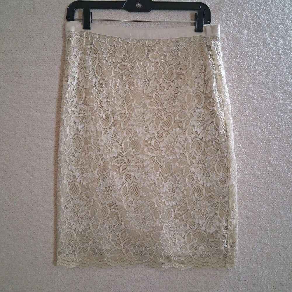Lace Pencil Skirt Women's Sz 6 Soft Romantic Event Coquette Sophisticated Guest